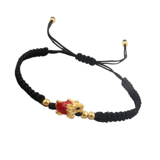 2024 Año de la pulsera de cadena de color rojo Año Nuevo pulsera trenzada Animal Chino Buena Suerte Pulsera Ajustable Charm Pulsera para Mujeres Hombres