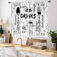 thumbnail image 2 of Rustic Kitchen Curtians, Farmhouse Fork and Spoon Woodern Plank Board Cook Theme Coffee Time Vintage Cottage Cafe Living Room Bedroom Window Curtains Drapes Treatments 2 Panels, 27.5x36 Inch, 2 of 4