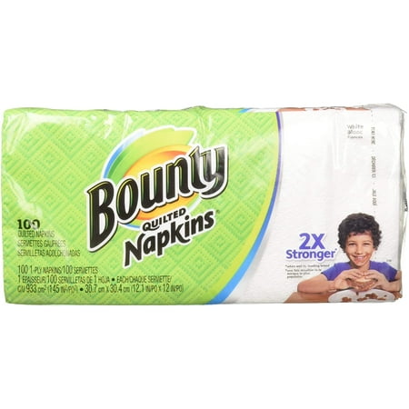 Bounty Quilted Napkins, White, 100 Count (Pack of 3)