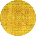 thumbnail image 1 of Ahgly Company Indoor Round Persian Yellow Traditional Area Rugs, 5' Round, 1 of 4
