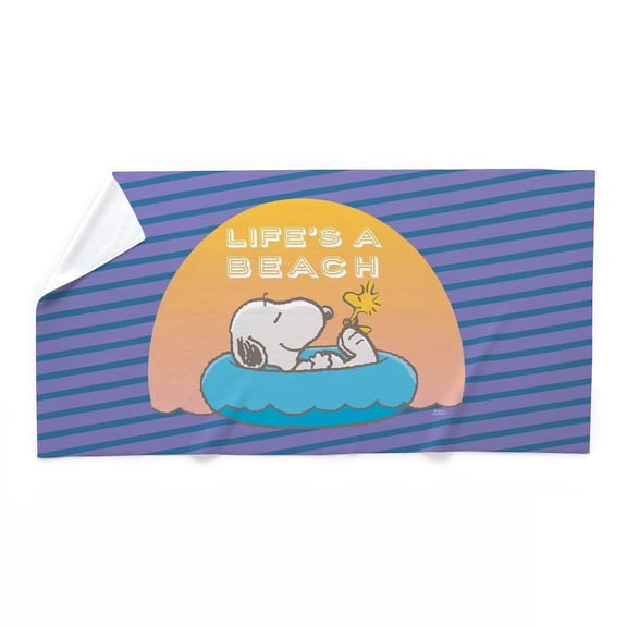 CafePress - Snoopy Life's A Beach - Large Beach Towel, Soft 30"x60" Towel with Unique Design
