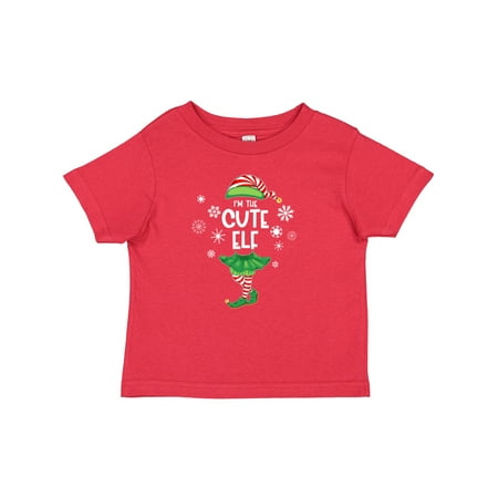 

Inktastic Funny Christmas I m the Cute Elf with Shoes and Hat Gift Baby Boy or Baby Girl T-Shirt