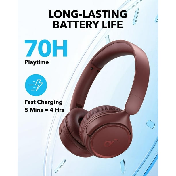 Anker Soundcore H30i ワイヤレスヘッドホン　レッド　ボルドー Soundcore H30i Red - Bose wireless tech for media - Walmart