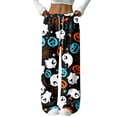 thumbnail image 2 of Women's Halloween Pajama Pants, Halloween Sweatpants Funny Pumpkin Print Wide Leg Harem Lounge Pants with Drawstring Elastic Waist Pajama Bottoms Sleepwear Matching Pajamas Halloween Christmas Gifts, 2 of 7