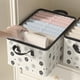 thumbnail image 1 of Caja para guardar pantalones | Organizador de ropa de tela no tejida con cajón | Divisor plegable beige para vaqueros con asas | Armario con varias capas para dormitorio, juguetes, libros y usos, 1 of 9