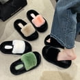 thumbnail image 3 of Women's Fuzzy Open-Toe House Slippers with Memory Foam - Plush Cozy Cute Slipper Indoor/Outdoor Soft Slip On Slides Gifts for Women Mom Her Ladies, 3 of 10