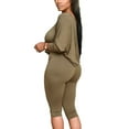 thumbnail image 3 of Frontwalk Ladies Loungwear Drawstring Nightwear Elastic Waist Sleepwear Women 2 Piece Outfits Lounge Sets Tops And Shorts Pjs Dark Brown S, 3 of 4