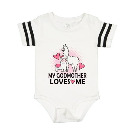 

Inktastic My Godmother Loves Me Llama Gift Baby Girl Bodysuit