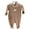 C-8626Brown, variant on TEDOYE Toddler Baby Boy Girl Solid Color Romper And Cute Knit Hat Long Sleeve Knit Outfits Clothes 2PC Lovely Wear, 12-18 Months