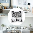 thumbnail image 5 of Acheng  Como Decorative Wolf Print Square Throw Pillow Cover, Set of 2 White 22x22in, 5 of 7