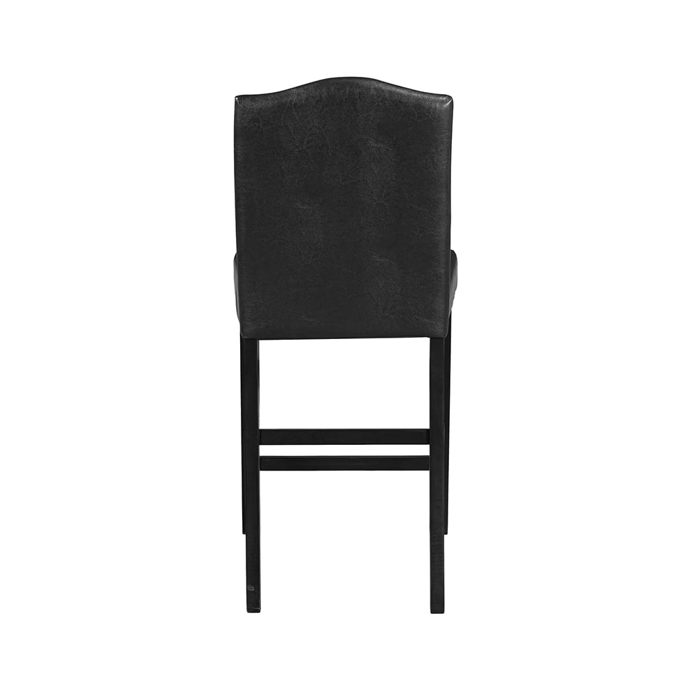 Kepooman 5-Piece Dining Set with Bottom Shelf, Black Chair + Black Table Kepooman 5-Piece Dining Set with Bottom Shelf, Black Chair + Black Table