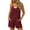 Red, variant on AHTJRT Short Jumpsuits for Women Baggy Loose Fit V Neck Wide Leg Boho Summer Rompers with Adjustable Spaghetti Straps and Pockets Navy M