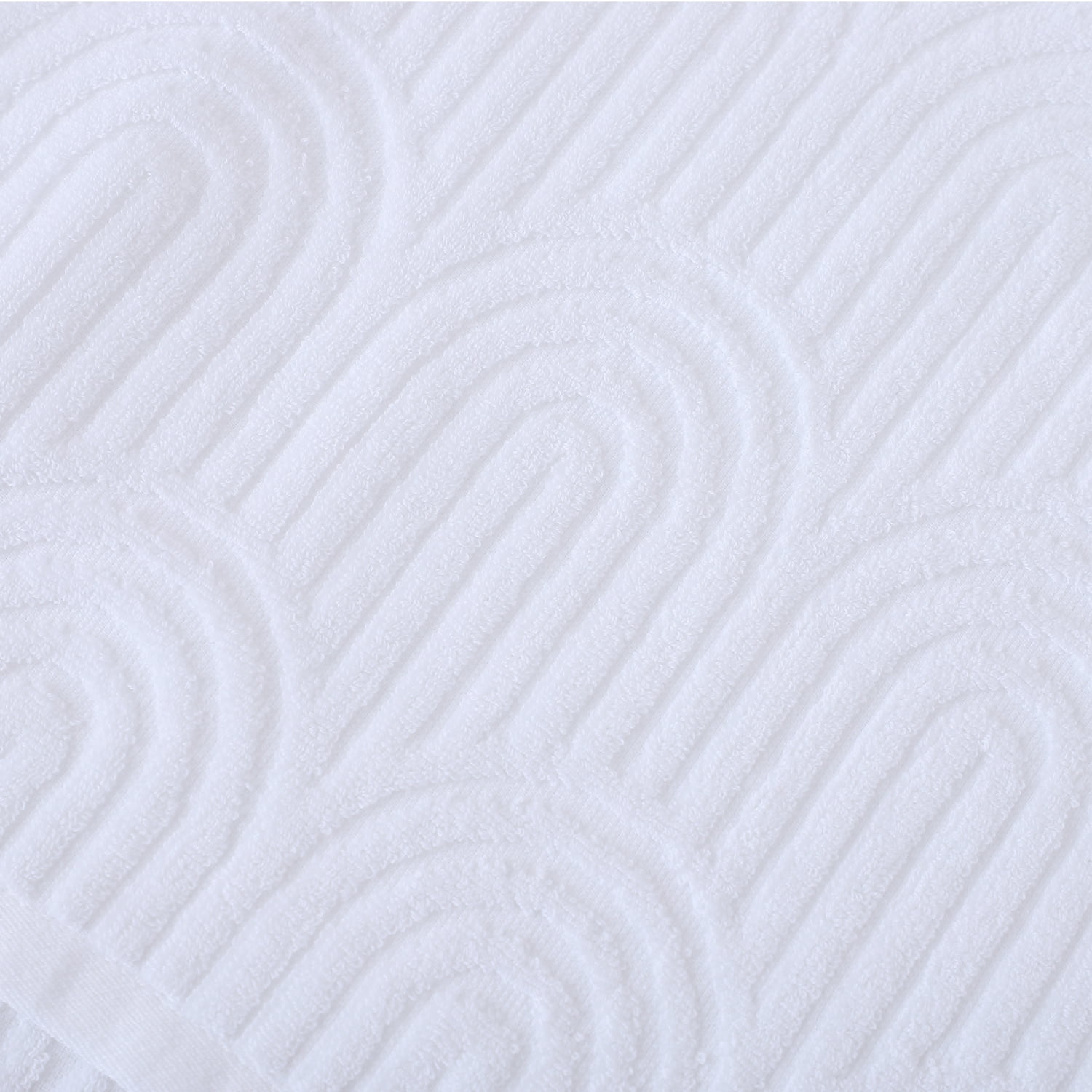 Pidada Hand Towels Set of 2 Striped Pattern 100% Cotton Absorbent Soft Decorative Towel for Bathroom (White)
