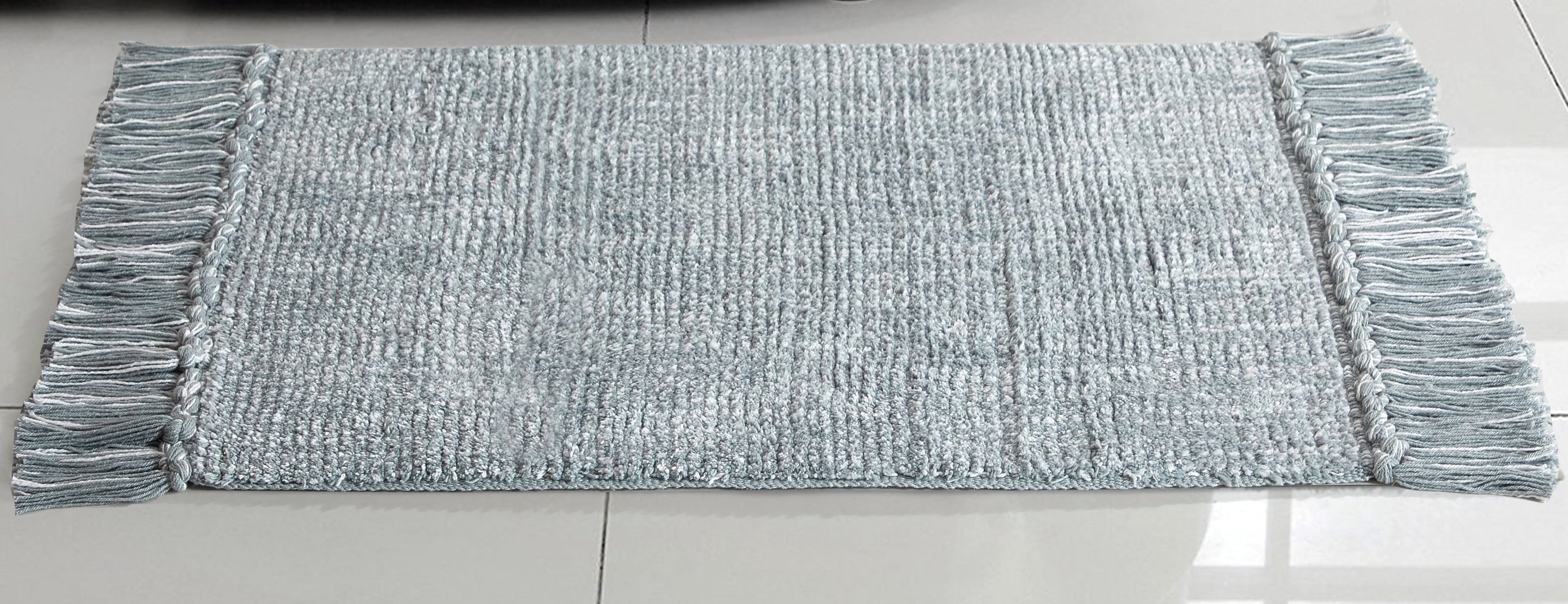 Better Homes & Gardens Cotton Fringe 20" x 30" Reversible Bath Rug, Silver