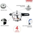 thumbnail image 3 of Vinod Pressure Cooker Stainless Steel –Handi Pot - 3.5 Liter,, 3 of 5