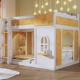 thumbnail image 7 of Noble House Thelma Full over Full Bunk Bed, Playhouse Design with Storage Shelves and Window, White and Natural, 7 of 7