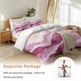 thumbnail image 7 of Ocean Wave Bedding Duvet Cover Set Twin Size 4 Pieces Pink Gradient Beach Boho Soft Twill Plush Quilt Cover, Include 1 Duvet Cover 1 Flat Sheet And 2 Pillow, 7 of 7