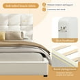 thumbnail image 4 of Christopher Knight Home 85.8" King Size Bed Frame with Curved Tufted Headboard, Beige Boucle Upholstery, 4 of 9