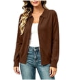 thumbnail image 2 of Women’s Cardigans Lightweight Sweaters with Long Sleeve, Womens Button Down Knit Cardigan Front Sweaters, Women's Brown,Size S-2XL, 2 of 7