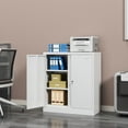 thumbnail image 6 of Coolsun Metal Storage Cabinet, Garage Storage Cabinet with Doors and 2 Adjustable Shelves, 36" White Metal Cabinet, Locking Cabinet for Home,Garage,Office,School, 6 of 8