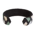 thumbnail image 4 of NOVICA Artisan Handmade Glass Beaded Cuff Bracelet Zigzag from Salvador [5.5 in L (end to End) x 0.8 in W] ' Jungle Thatch', 4 of 7