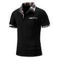thumbnail image 2 of Stamzod Men Clothes Clearance Men's Casual Short Sleeve Dress Shirts Plaid Patchwork Slim Business Shirts Regular Plus Size Fashion Men Shirts, 2 of 7