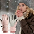 thumbnail image 2 of Guantes de invierno con forro polar, gruesos, resistentes al viento y al frío, con agarre para pantallas táctiles, para mantener las manos calientes al aire libre, 2 of 6