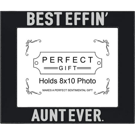 Image of Funny 8X10 Picture Frame For Best Effin Aunt Ever 8X10 Leatherette Photo Frame Black