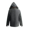 thumbnail image 4 of Wutalume Men's Solid Color Hooded Sweatshirt Jacket with Zipper Pockets, Casual Cardigan Style for Everyday Wear, Ideal for Outdoor Activities and Comfortable Lounging at Home,Gray M, 4 of 5