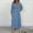 Blue, variant on Plus Size Maxi Dress for Women Sexy Deep V Neck 3/4 Sleeve Boho Print Long Dress Wedding Party Casual Dress