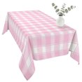 thumbnail image 2 of Pink Checkered Table Cloth Waterproof Tablecloths, Farmhouse Plaid Buffalo Elegant Tablecloth Dining Table Cover for Kitchen Party Tabletop Outdoor, Rectangle Tablecloth 60x120 Inch, 2 of 9