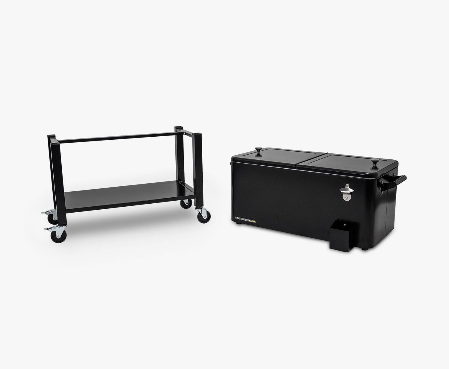 Permasteel - Refroidisseur de terrasse 80QT avec bassin amovible - Noir