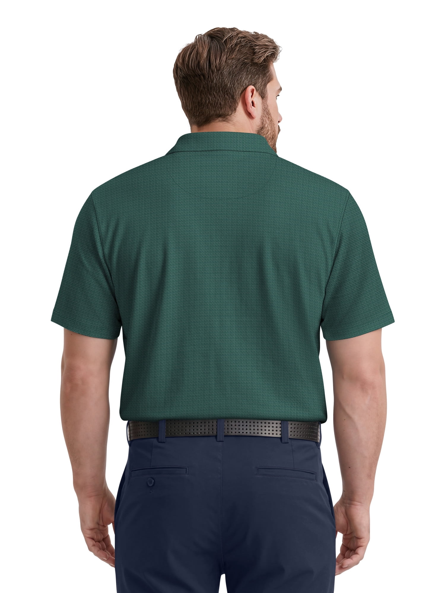 Ben Hogan Performance Men's & Big Men's Two-Color Jacquard Pattern Short Sleeve Golf Polo Shirt, Sizes S-4XLT