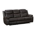 thumbnail image 4 of Contemporary Living Room Plush Faux Leather Upholstered Power Reclining Sofa, Brown, 4 of 9