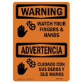 thumbnail image 1 of SignMission OS-WS-A-1218-L-12892 12 x 18 Po Signe d'Avertissement OSHA - Regardez Vos Doigts et Mains Bilingue, 1 of 1
