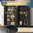 thumbnail image 5 of IKIMI 71" Tall Metal Garage Storage Cabinet with Wheels,Heavy Duty Lockable Rolling Tool Cabinet with 3 Adjustable Shelves & Inside Door Pegboard Organizer, Black, 5 of 9