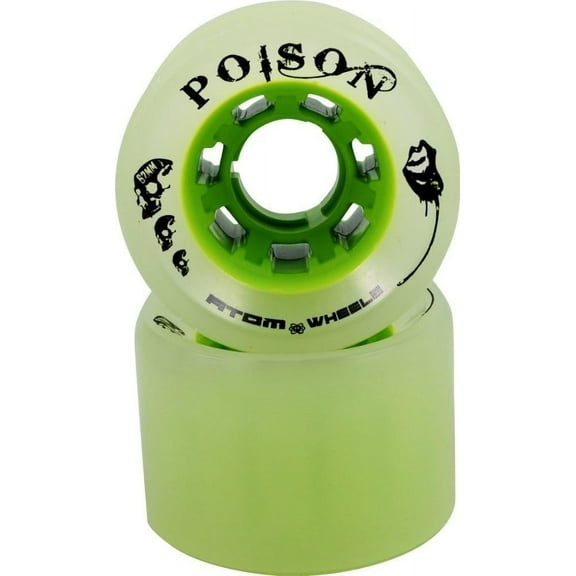 Atom Skates Poison Wheels Indoor/Outdoor/Slick Surfaces 62x38 Green / 4 Wheels