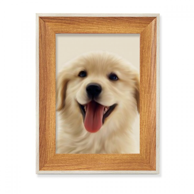 Dog Pet Tongue Hair Ears Desktop Wooden Photo Frame Display Picture Art Painting Multiple Sets