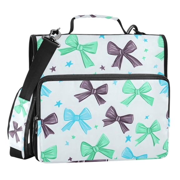 ALAZA Zipper Binder Green Bows 3 Ring Trapper Keeper File Folder Organizer Bag