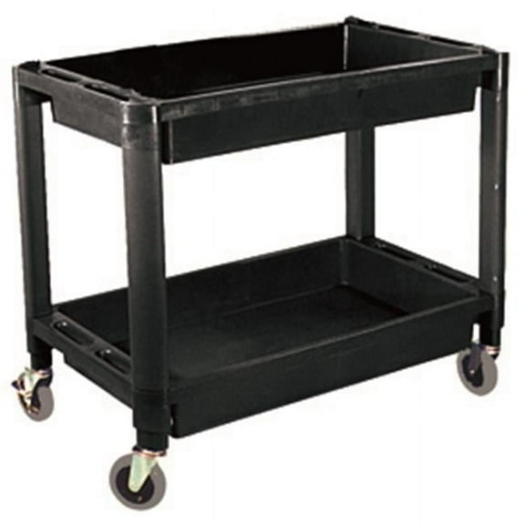 Heavy-Duty Plastic 2-Shelf Utility Cart