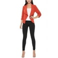 thumbnail image 5 of Women's Elegant Draped Blazer Casual Open Front 3/4 Sleeve Jacket, 5 of 6