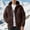 Coffee, variant on Men's Polar Lined Jacket Warm Full Zip Up Thick Jacket Soft Outwear Winter Coat with Zipper Pocket,For men in autumn and winter, there are warm, thickened jackets, warm jackets