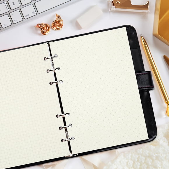 BESTYASH 4Pcs A5 Loose Leaf Paper Light Yellow Thick Refill Pages for Office Notebook Binder