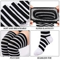 thumbnail image 4 of DOVACKA Plus Size Thigh High Socks for Women, Extra Long Knit Cotton Striped Over Knee Leg Warmers, Breathable Stretchy, Great for Halloween Costume & Cool Weather, 4 of 6