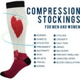 thumbnail image 4 of Coolnut 1 Pack Lovely Love Heart Compression Socks for Women Men, Knee High Stockings for Athletic Sports,Running,Travel, 4 of 7