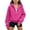 Hot Pink, variant on OOOUM Girls Half Zip Hoodie Raglan Sleeve Thumb Holes Kangaroo Pocket Solid Color Loose Fit Soft Warm Sweatshirt Top,2-3 years