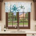 thumbnail image 6 of Coastal Octopus Curtain Valances for Windows, Kitchen Valance Window Treatments Panel 2 Pack, Summer Starfish Beach Vintage Rod Pocket Short Curtains for Bathroom Bedroom 60 x 18 Inch, 6 of 8