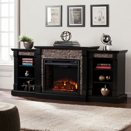 Grand Heights Faux Stone Low Profile Electric Fireplace, For TV's up to 36