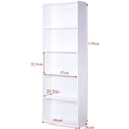 thumbnail image 3 of Costway Librería con 5 Repisas Armario Moderno Multiuso con Amplio Espacio Abierto para Salón Estudio Oficina Blanco 59 x 24 x 170 cm, 3 of 6