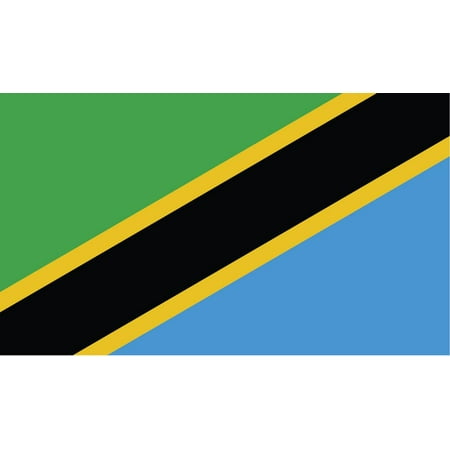 2 Pack Vinyl Sticker 2-Pack Tanzania Flag Decal Sticker | 5-Inches By 3-Inches | Laminated Vinyl Decal | PDS548 ()